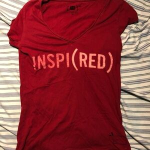 GAP Women's INSPI(RED) V-Neck Tee - Red xs